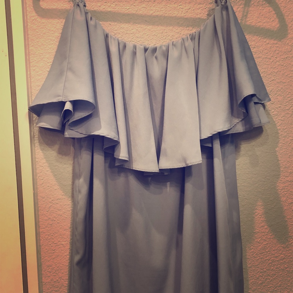 Top shop off the shoulder chiffon dress